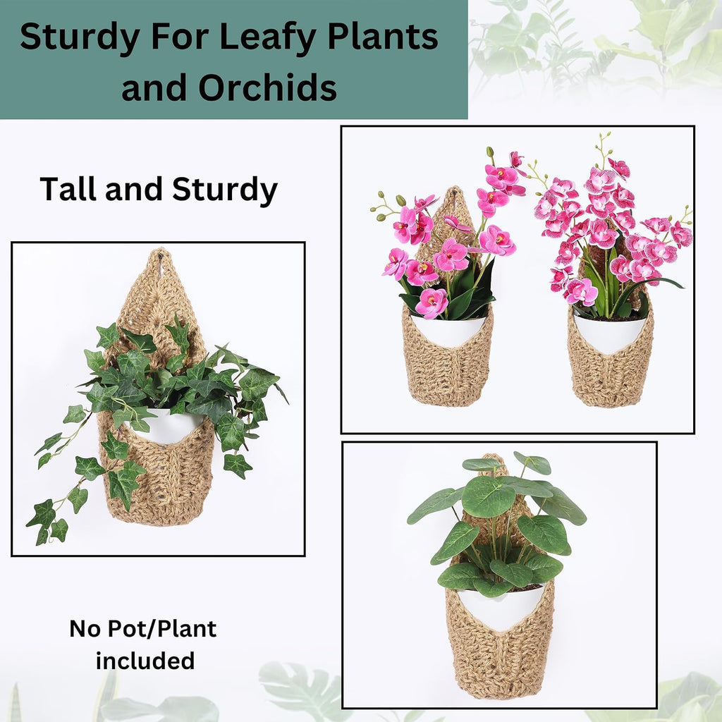 2 Pack Macrame Wall Plant Hanger for 4 inch, Wall Plant Basket