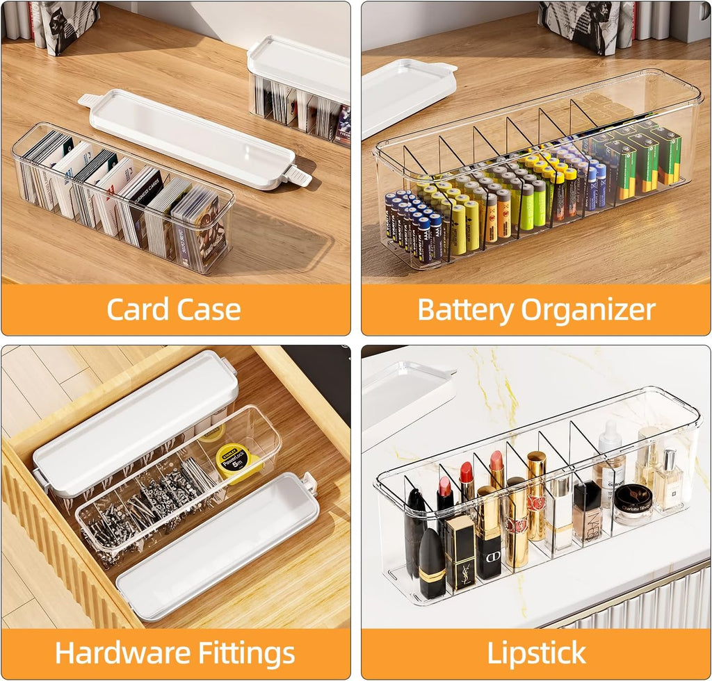 2 Pack Cable Organizer Box with Lid, Charge Cord Storage Organizer