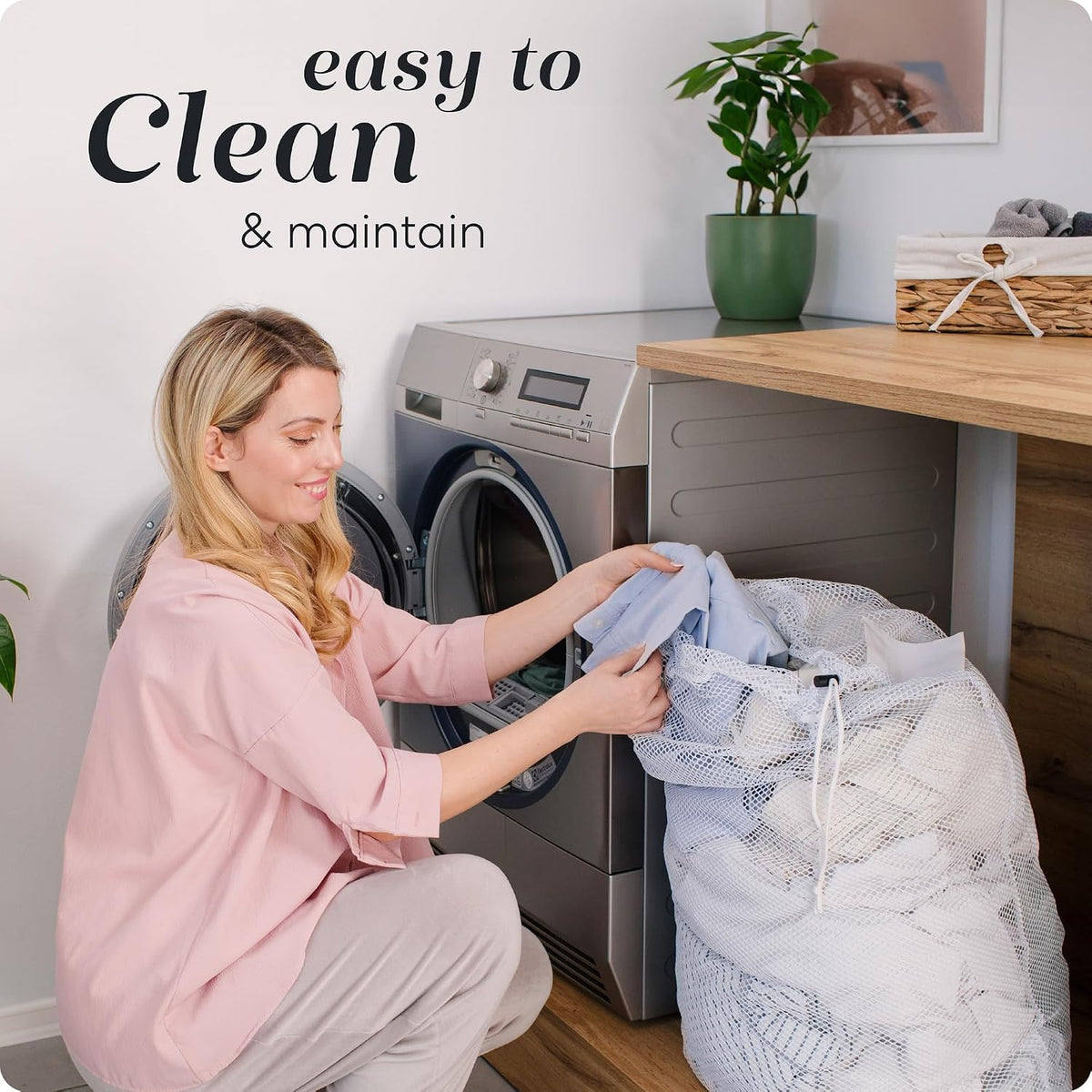 Handy Laundry Mesh XL Laundry Bag 24"x36", Heavy Duty Drawstring, White