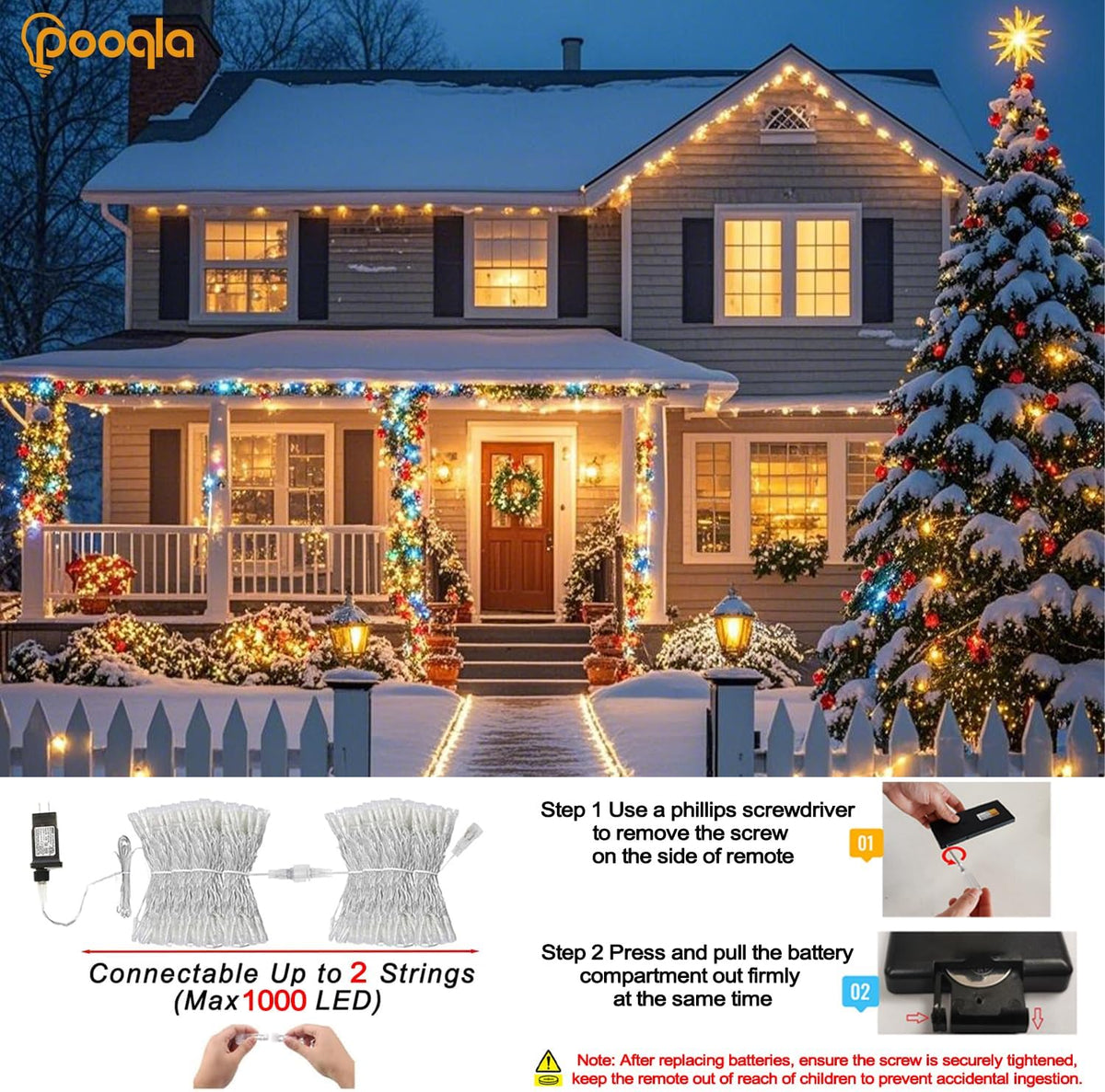 Color Changing Christmas String Lights with Remote, 35 Colors 164FT 500LED String Lights Outdoor Decoration, Indoor Connectable RGB Twinkle Fairy Lights Plug in for Xmas Tree Halloween Decoration
