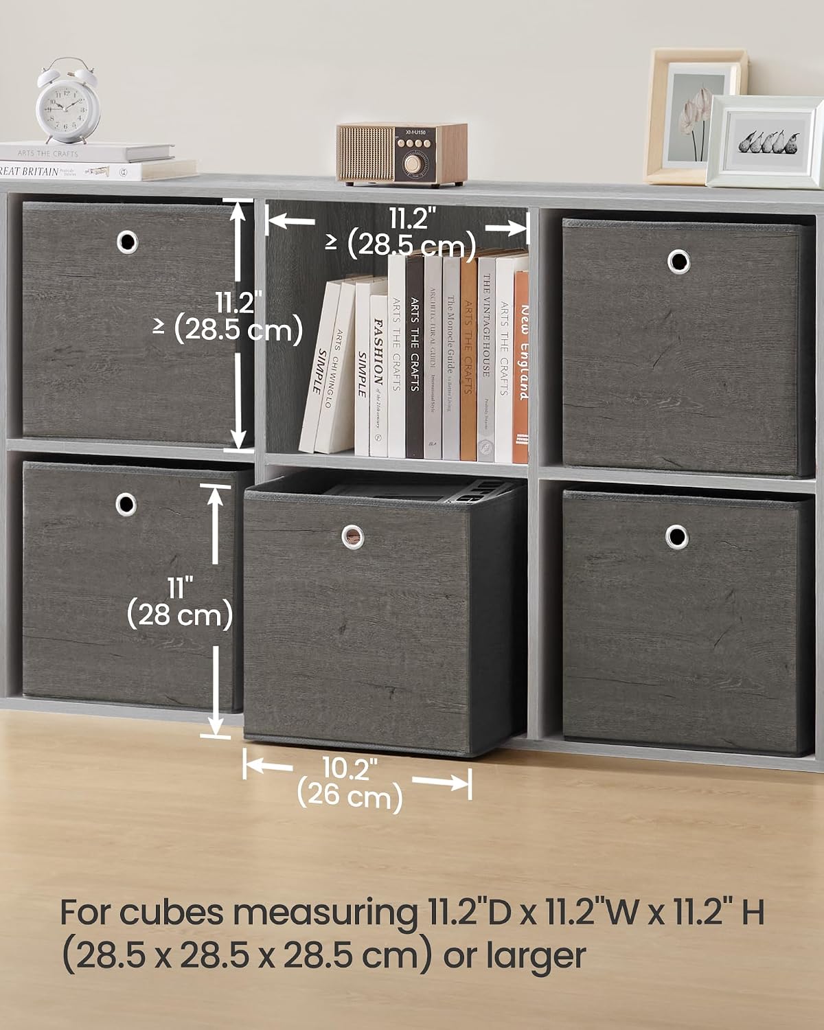 SONGMICS Storage Cubes, Set of 6, 11-Inch Foldable Closet Organizers