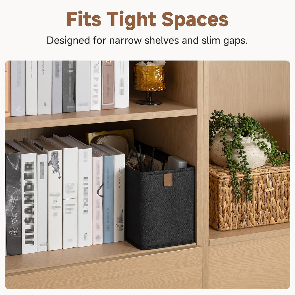 StorageWorks Narrow Closet Baskets, 14¾"L x 6¼"W x 8¼"H, 4-Pack, Black