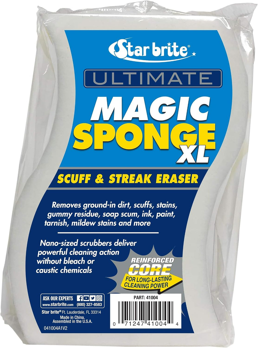 STAR BRITE Ultimate Magic Sponge XL, 8 Pack, Melamine Scuff Eraser