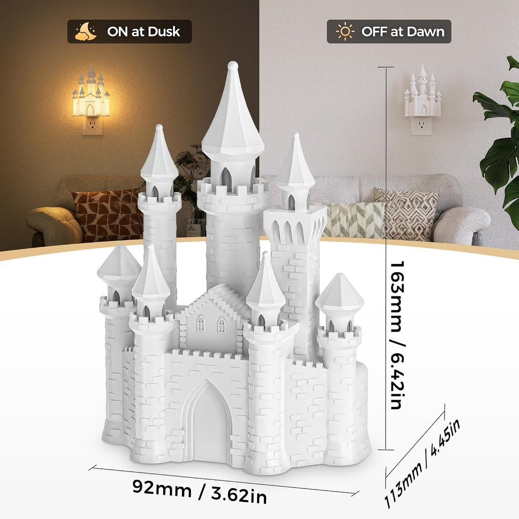 DORESshop Night Lights Plug into Wall,3D Printed Castle Night Light