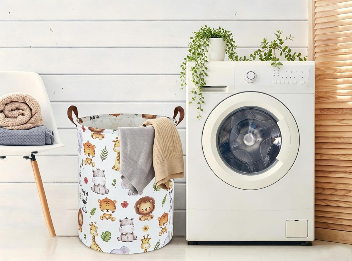 Kids Laundry Hamper,Baby Laundry Basket Animal Storage Baskets for Kids Room Decor,Nursery Hamper,Bedroom,Toy Organizer,(Cute Animal)