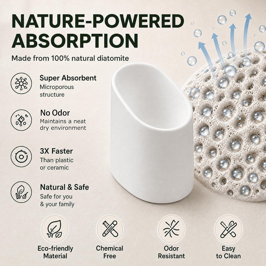 Small Toothbrush Holder, Diatomite Quick Dry Stand