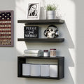 RICHER HOUSE 3-Set Black Floating Wall Shelves, Bathroom Shelf Over Toilet
