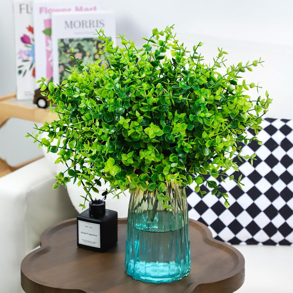 Bassion 24 Pcs Greenery Stems Fake Artificial Eucalyptus Plants Outdoors
