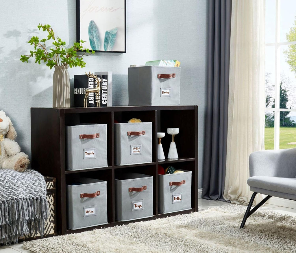 DECOMOMO Storage Bins, Cube Storage Bin with Labels