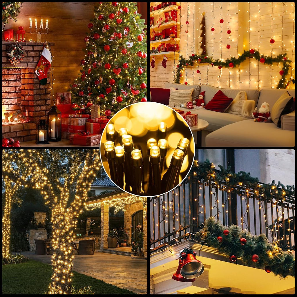 Christmas Lights Plug-in 52FT 800LEDs Cluster String Lights Indoor Outdoor