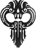 Zckjnoi Hawaiian Warrior Helmet Metal Wall Art – Matte Black Iron Tribal Wall Decor, Polynesian Warrior Mask Sculpture for Living Room, Entryway or Outdoor Wall, 15.75 x 11.81 in
