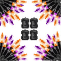 4 Pack 200LED 64FT Purple Orange Halloween String Lights, Battery Operated