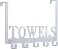 Kuhome Over The Door Hooks, Towel Hooks for Bathroom, Towel Rack Towel Holder for Bathroom Bedroom Kitchen Pool Beach Towels Bathrobe Wall Mount Hang on The Door Cabinet Cupboard (Silver Grey)