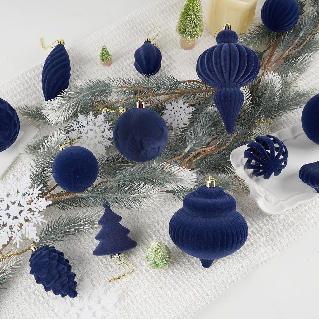 Velvet Hanging Ball Ornaments Set for Christmas Tree