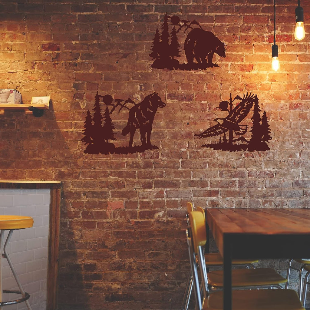 Metal Bear Wall Decor Eagle Wall Decor Wildlife Wall Art Rustic Cabin Decor