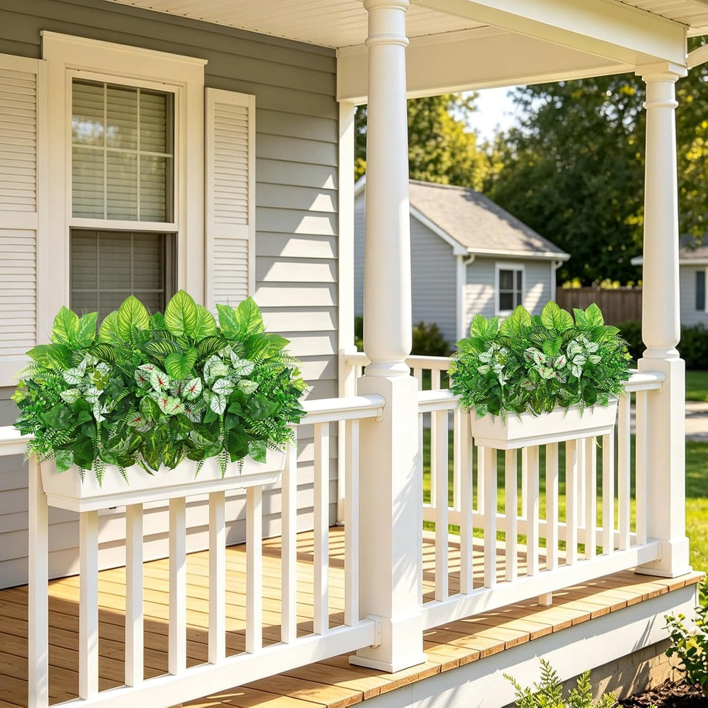 12 Bundles Artificial Plants for Indoor Outdoor UV Resistant Faux Plants