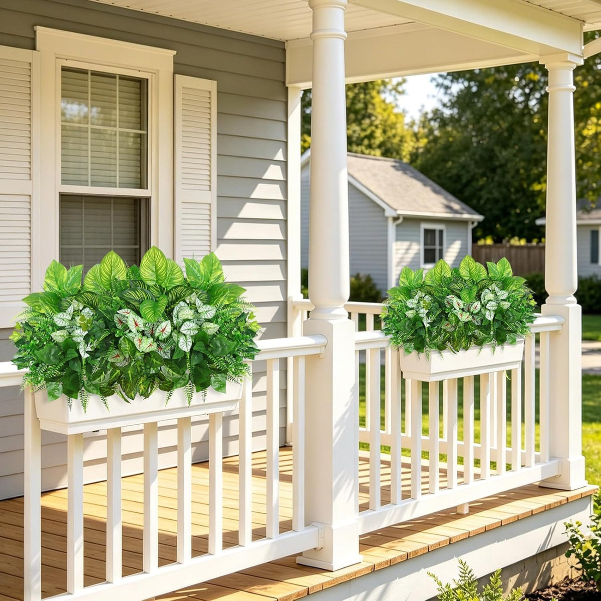 12 Bundles Artificial Plants for Indoor Outdoor UV Resistant Faux Plants