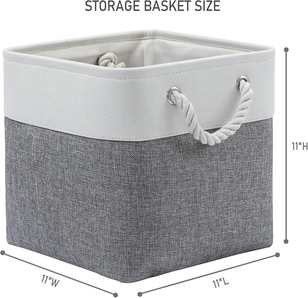 11 Inch 6 Pack Cube Storage Bins with Handles