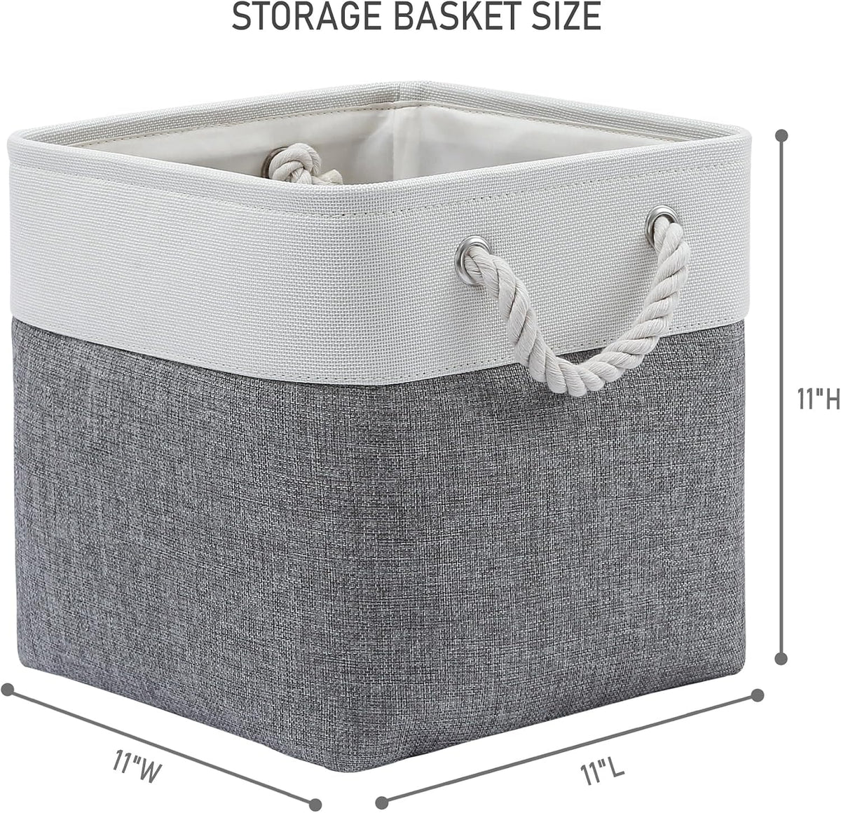 11 Inch 6 Pack Cube Storage Bins with Handles