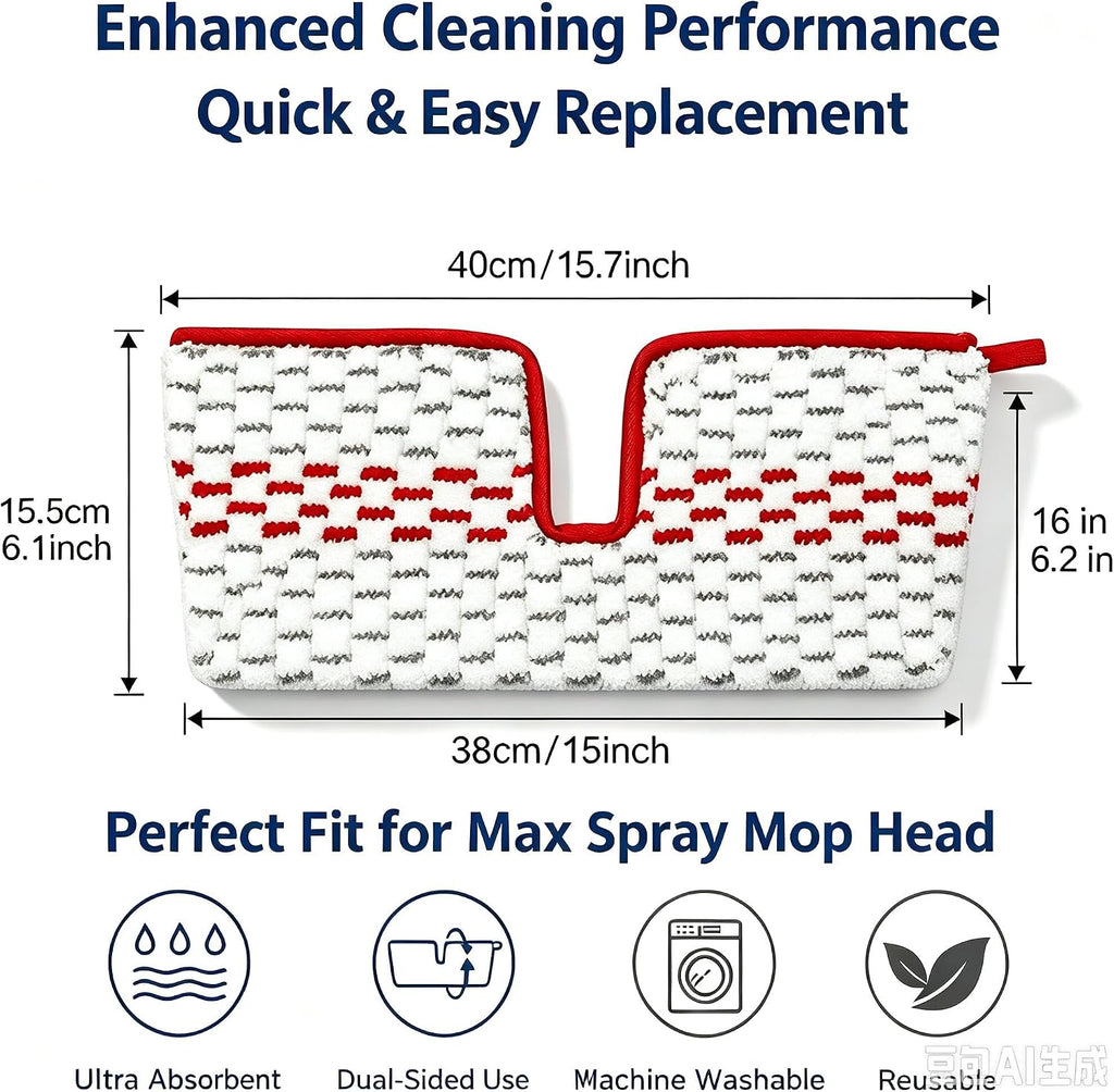 4packs Reusable Microfiber Spray Mop Pads Compatible with Ocedar Promist MAX Spray Mops Refill for Oceda ProMist Dust Mop, Dual-Action Washable Flip Mops Pads Replacement for Dry Wet Floor Cleaning