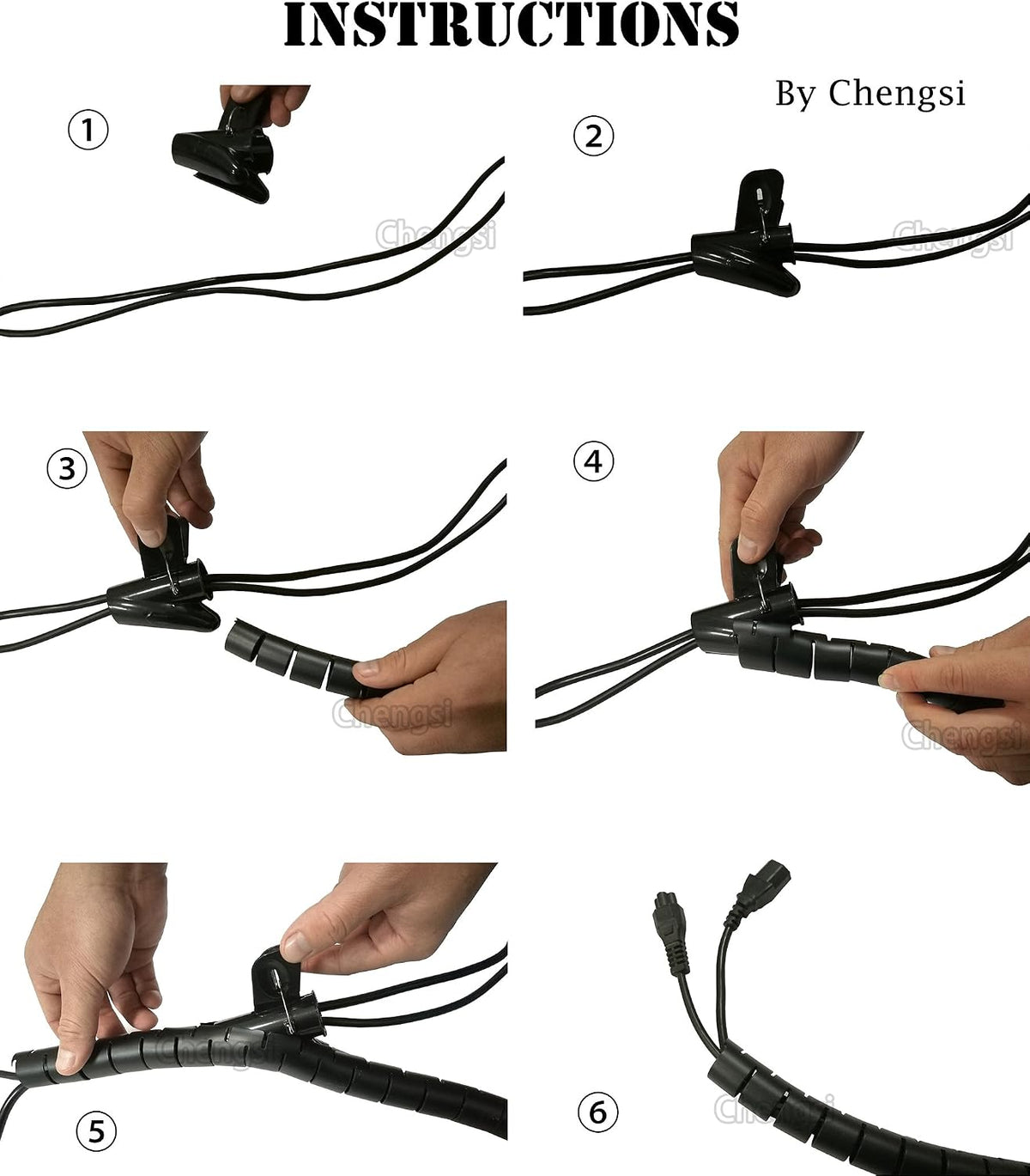 Cable Sleeve Organizer 10FT Coiled Tube Sleeve Cable Management Sleeve for Home Office PC TV Black