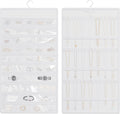 Hanging Jewelry Organizer, Double-Sided Necklaces Holder, White