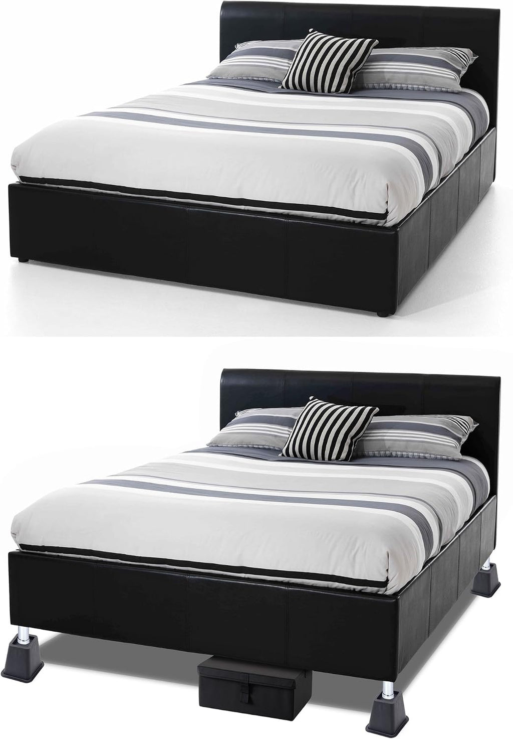 HOME IT 5 to 6-inch Black Bed Risers, Heavy Duty Furniture Risers 4-Pack