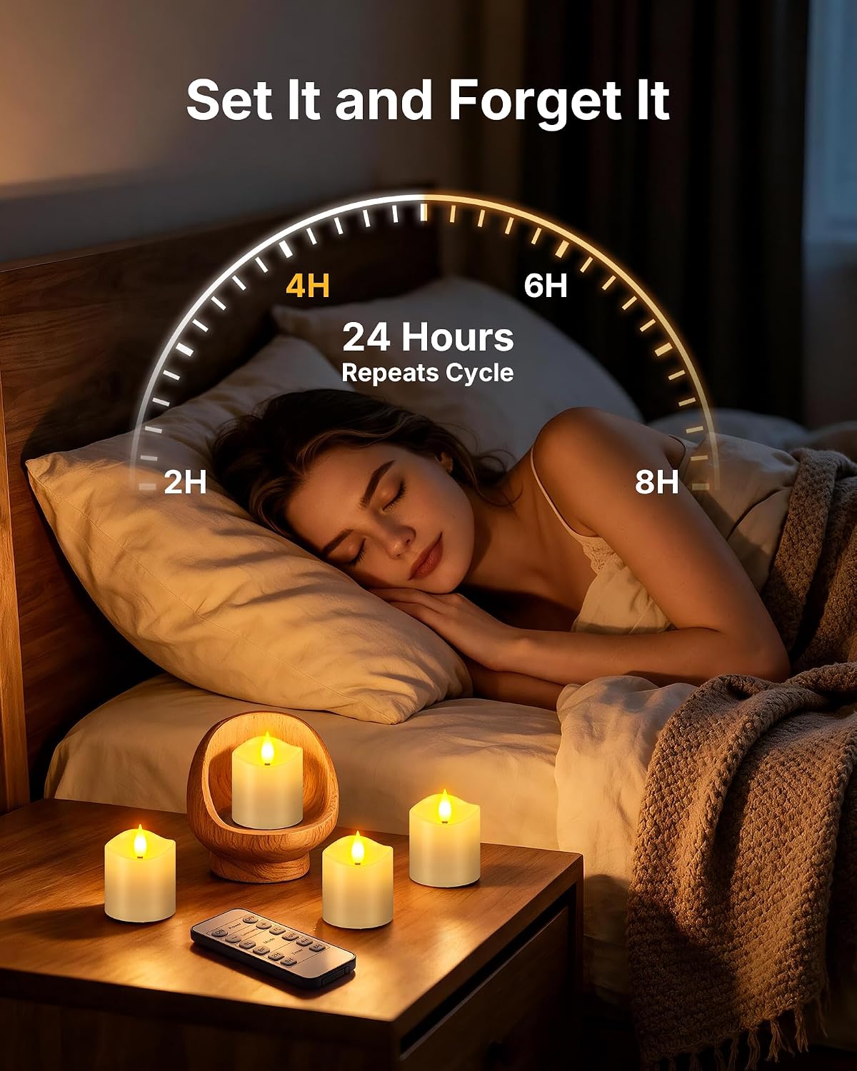 PChero Rechargeable Tea Lights with Remote, 6 Pack Flameless LED Candles