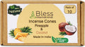 Bless International Pineapple and Coconut 100%-Natural-Incense-Cones Handmade-Hand-Dipped Organic-Chemicals-Free for-Purification-Relaxation-Positivity-Yoga-Meditation (10 Count)