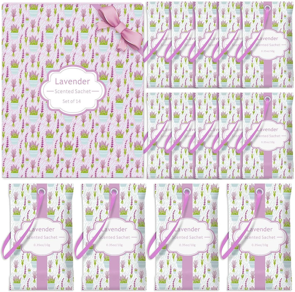 STRN Scented Sachets for Drawer and Closet, Lavender Scent 14 Pack for Home