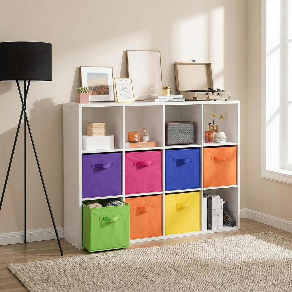 Hillban 24 Pcs Storage Cubes 11'' Collapsible Storage Bins Bulk, Multicolor