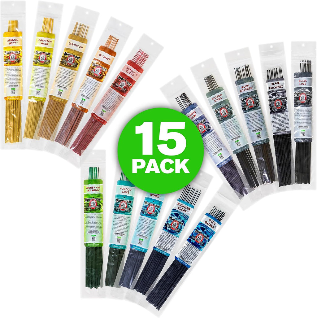 Blunteffects Hand-Dipped Incense Sticks 180-Pack, 15 Scents
