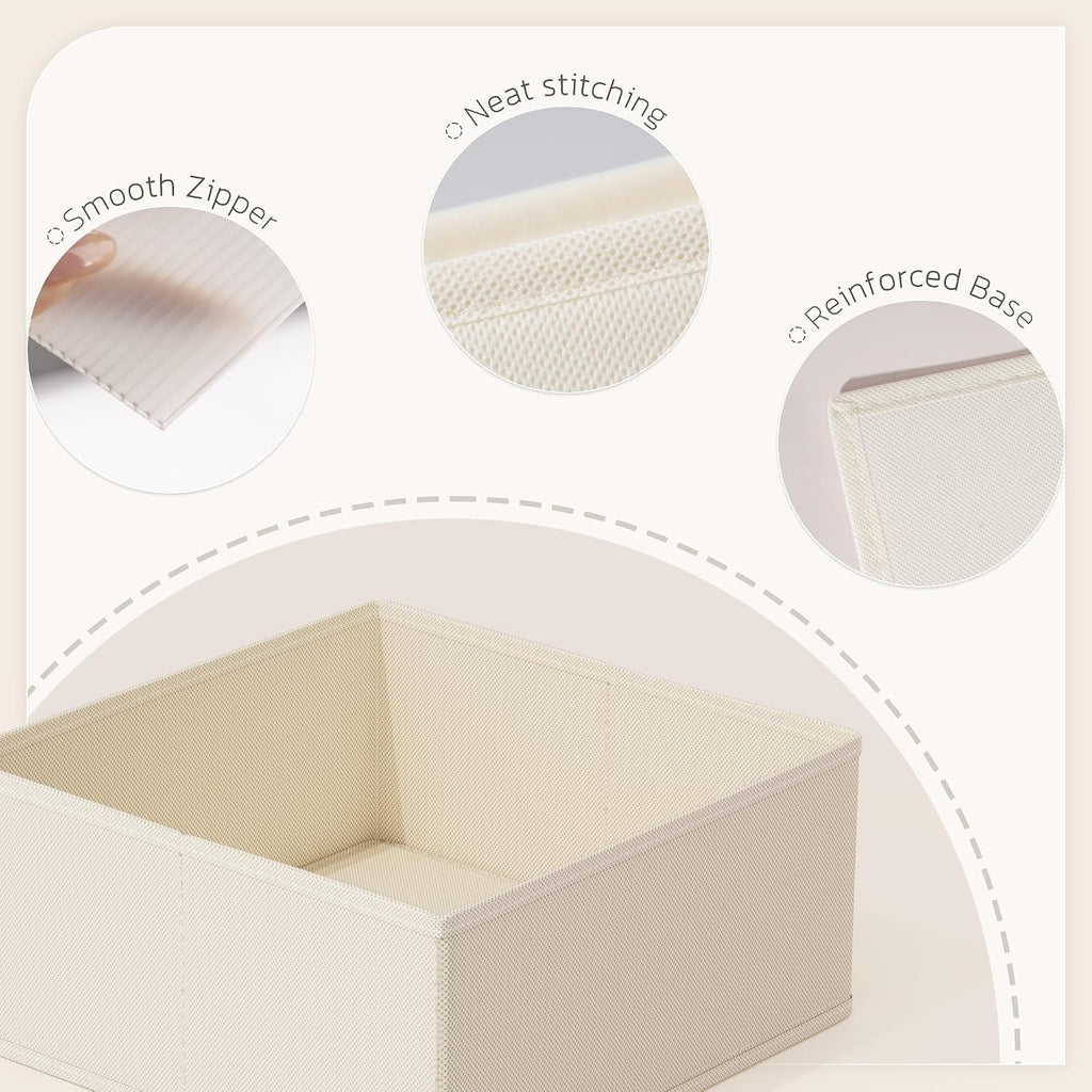Drawer Organizer, 24 Pack Baby Dresser Organizer for Nursery, Foldable Closet Organizers and Storage Dresser Dividers for Clothes, Socks, Scarves, Ties (Beige)