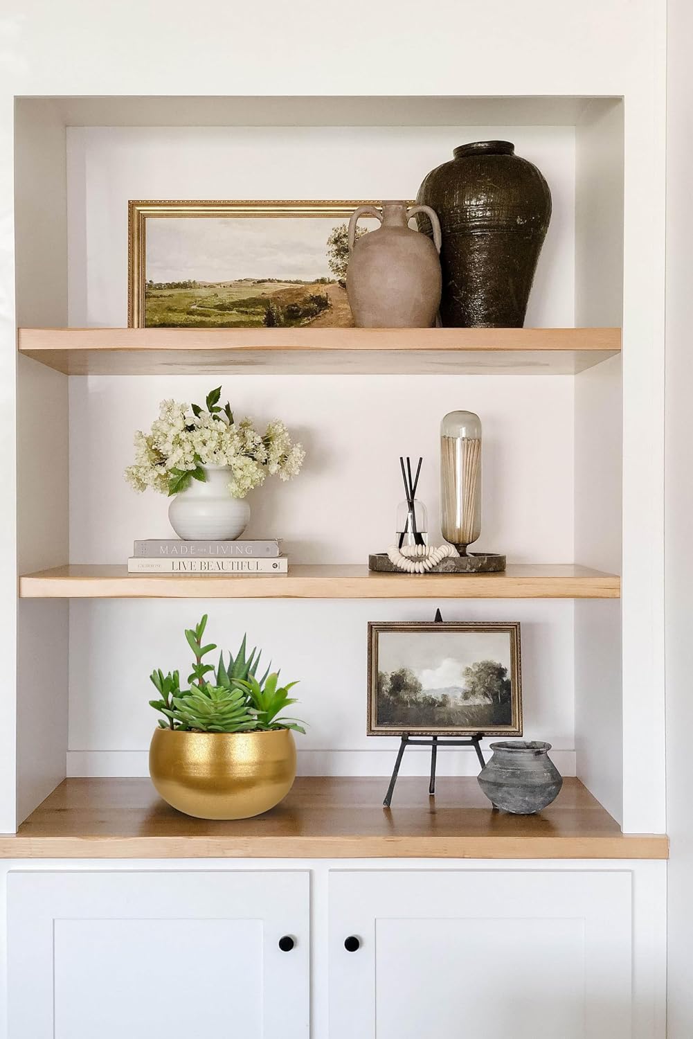 Hollyone Fake Plants Artificial Succulents in Pots Faux Succulent Arrangement Potted Plant with Gold Ceramic Planter Bowl for Home Decor Office Desk Bathroom Shelf Living Room Indoor Decorations