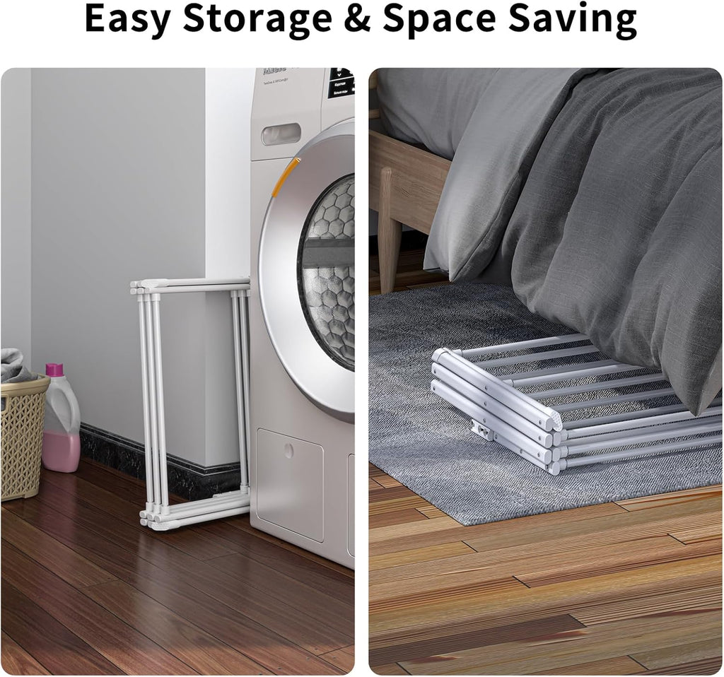 3 Tier Clothes Drying Rack, Foldable Drying Rack Clothing, 40" x 28.8" x 14.2",Indoor & Outdoor Laundry Drying Rack,Space-Saving, Collapsible & Portable, Pure White