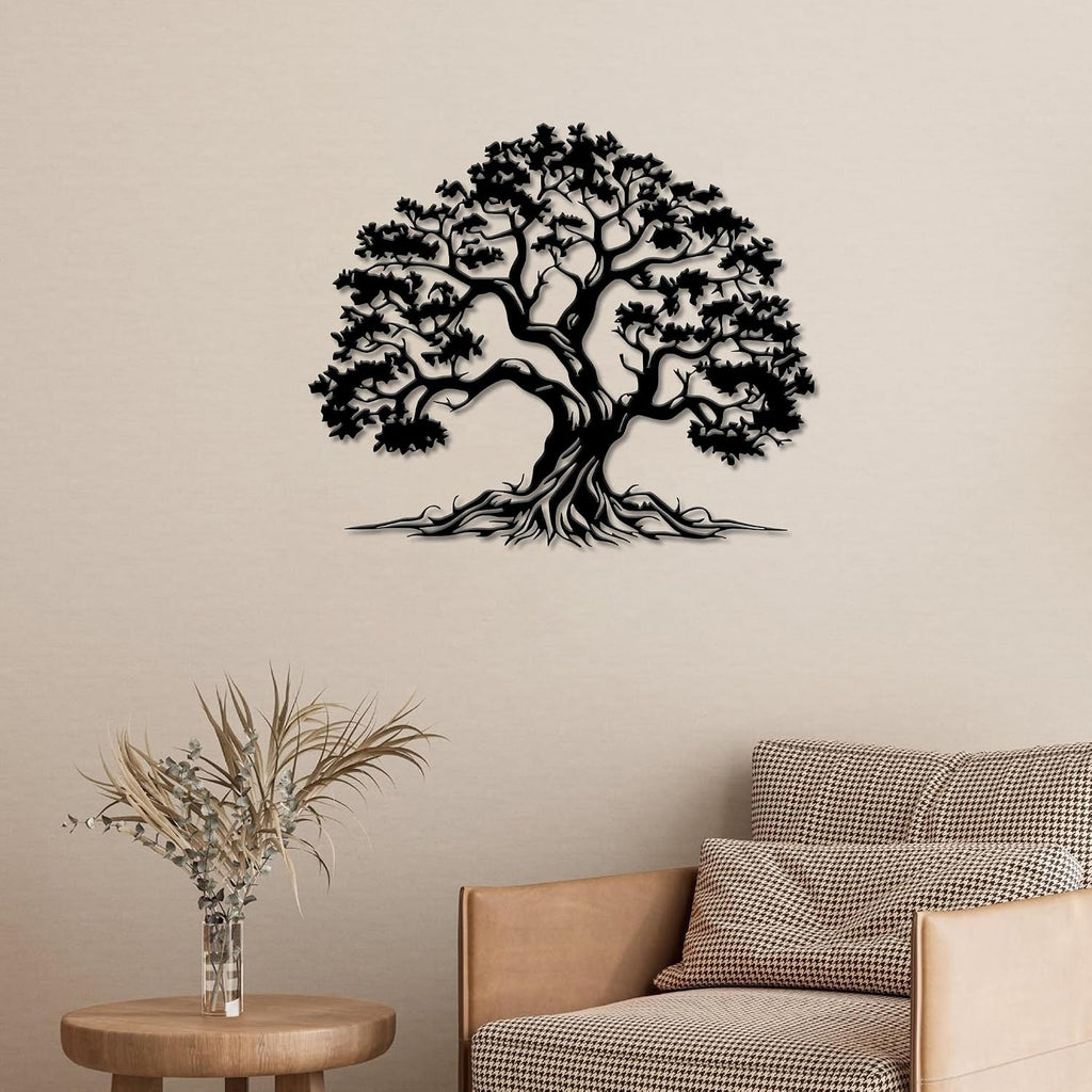 Xedatric Tree of Life Metal Wall Art Matte Black 23.6"x19.7"