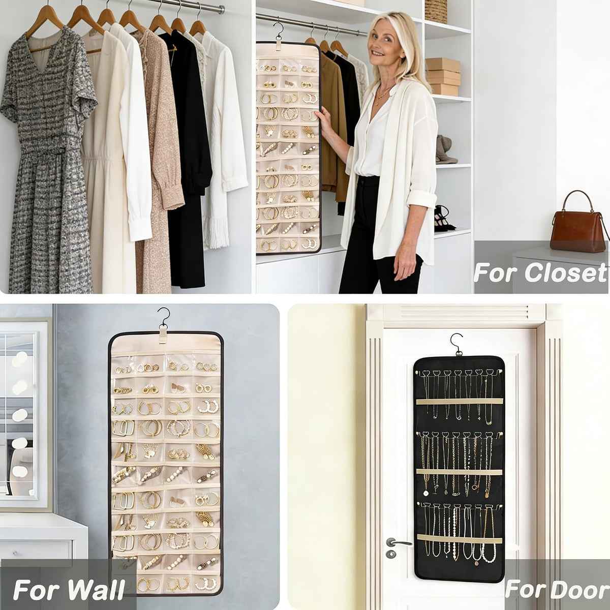 Hanging Jewelry Organizer, 1Pcs Double-Sided Jewelry Organizers and Storage
