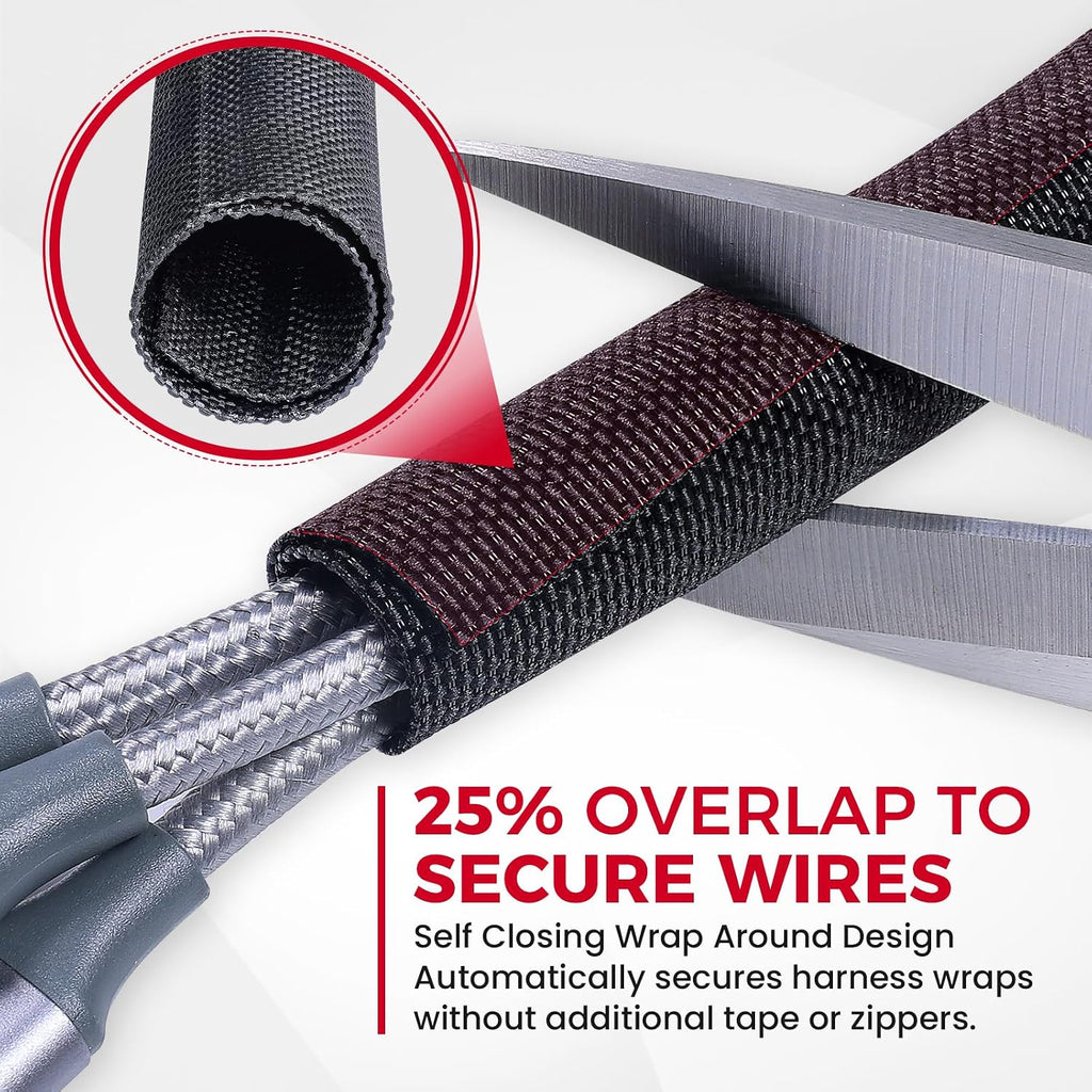 Automotive Mesh Woven Wire Sheathing Split Wire Loom 3/8"-28ft