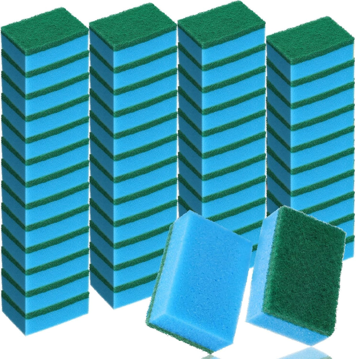 Patelai 100 Pcs 100 Pcs Heavy Duty Sponges Bulk Dish Sponges, Blue