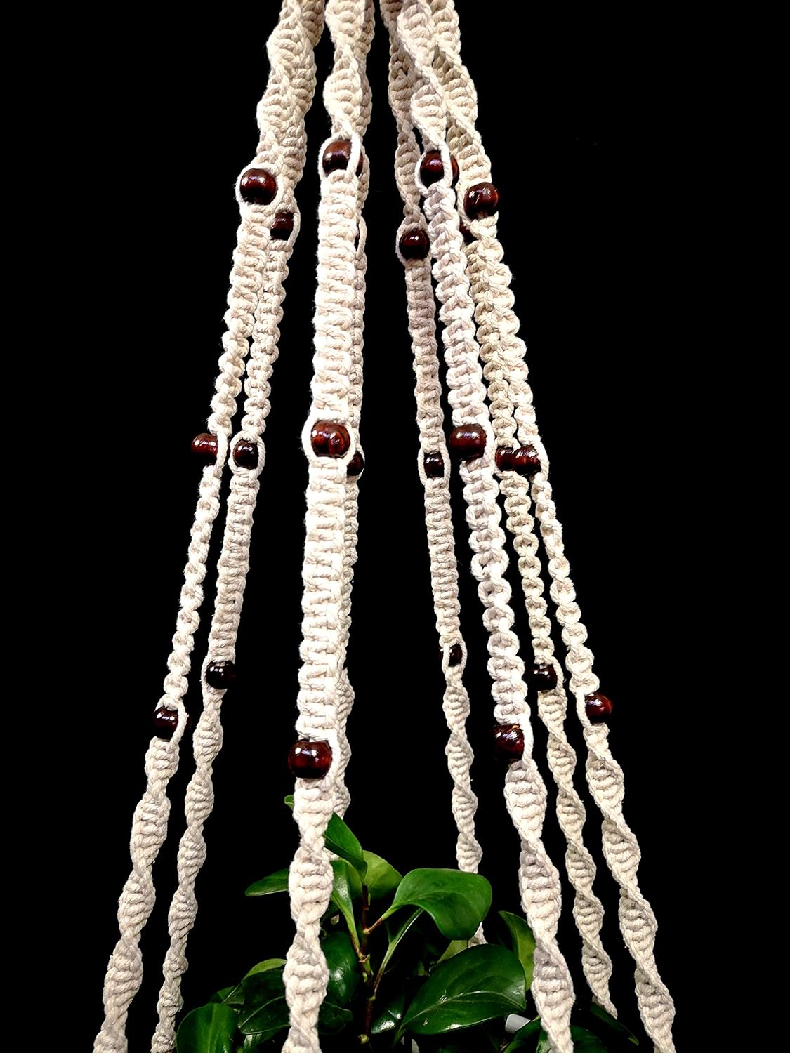 Cotton Rope Macrame Plant Hanger Hanging Planter 8 Legs 63 Inch, Hook, Plant and Pot not Included for 12-13 inch Plant Pot (Cream-Cotton)