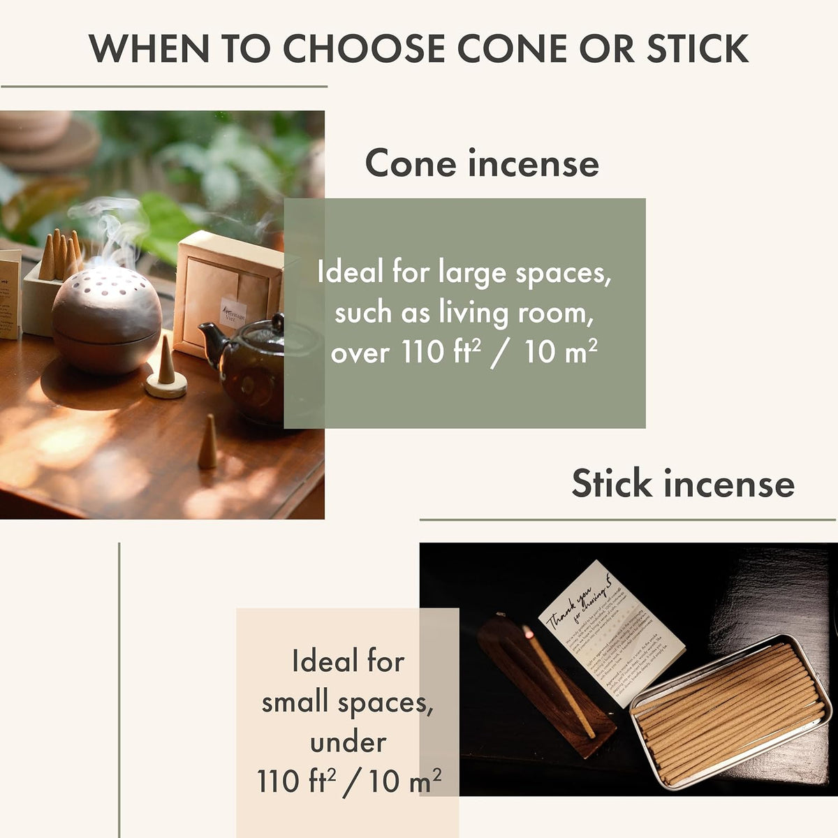 Premium Vietnam Incense - 16 Cones, No Chemical Fragrance, Handcrafted in Vietnam (White Sage)
