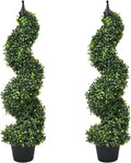 Lvydec 2 Pack Artificial Boxwood Topiary Tree, 3ft Topiary Plants Potted Trees Decoration for Front Porch Home Living Room, Indoor/Outdoor Use