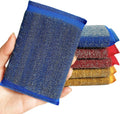 Kitchen Sponges for Dishes Steel Wool Scrubber Sponges for Kitchen Heavy Duty Non-Scratch Scrubbing Cleaner (6 Pack) (Colours)