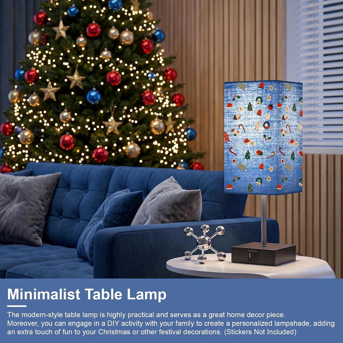 Nightstand Lamps for Bedroom Touch Bedside Table Lamp with USB C+A