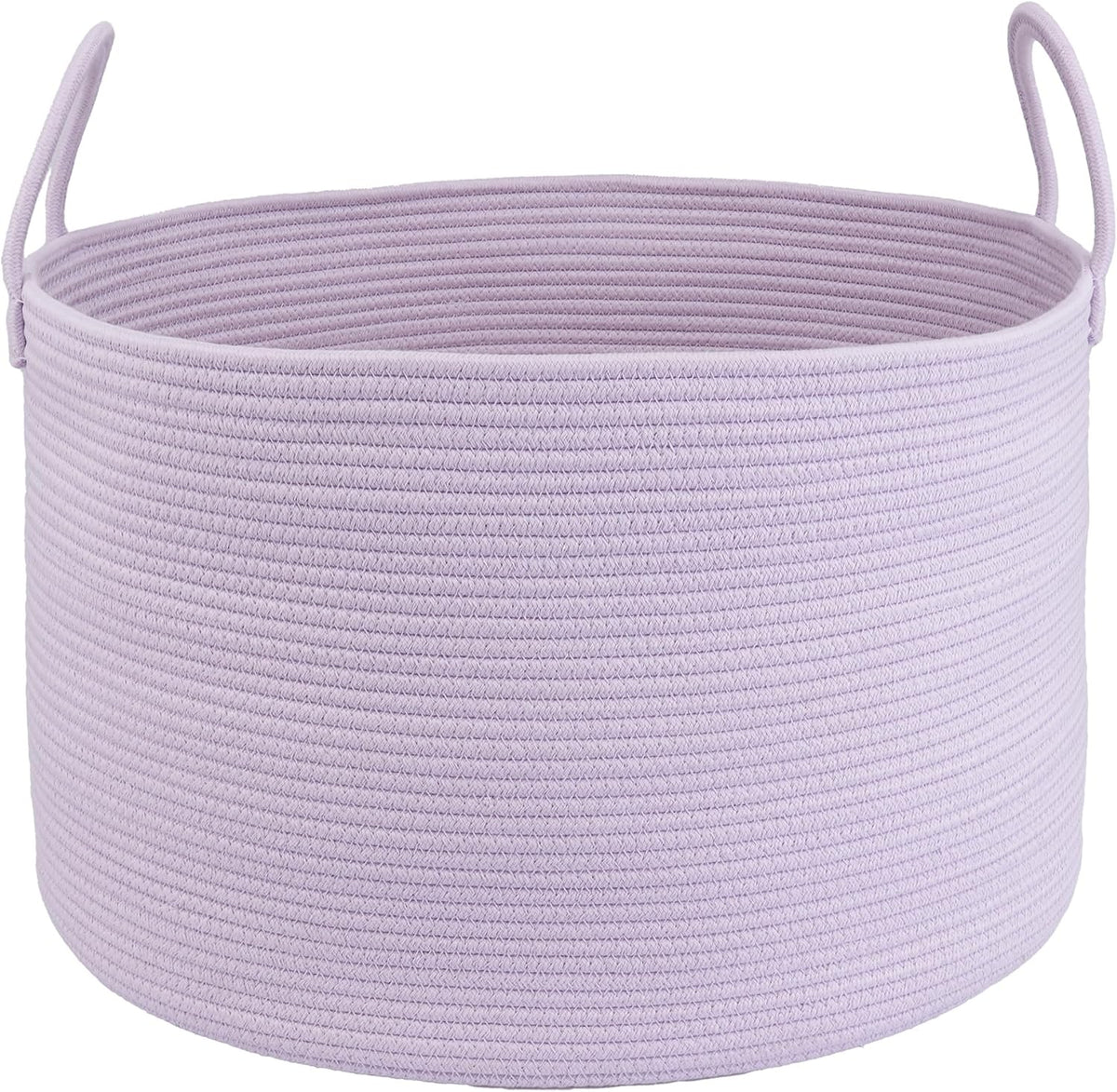 XUANGUO 66L Large Blanket Basket, Round Cotton Rope Basket, Purple