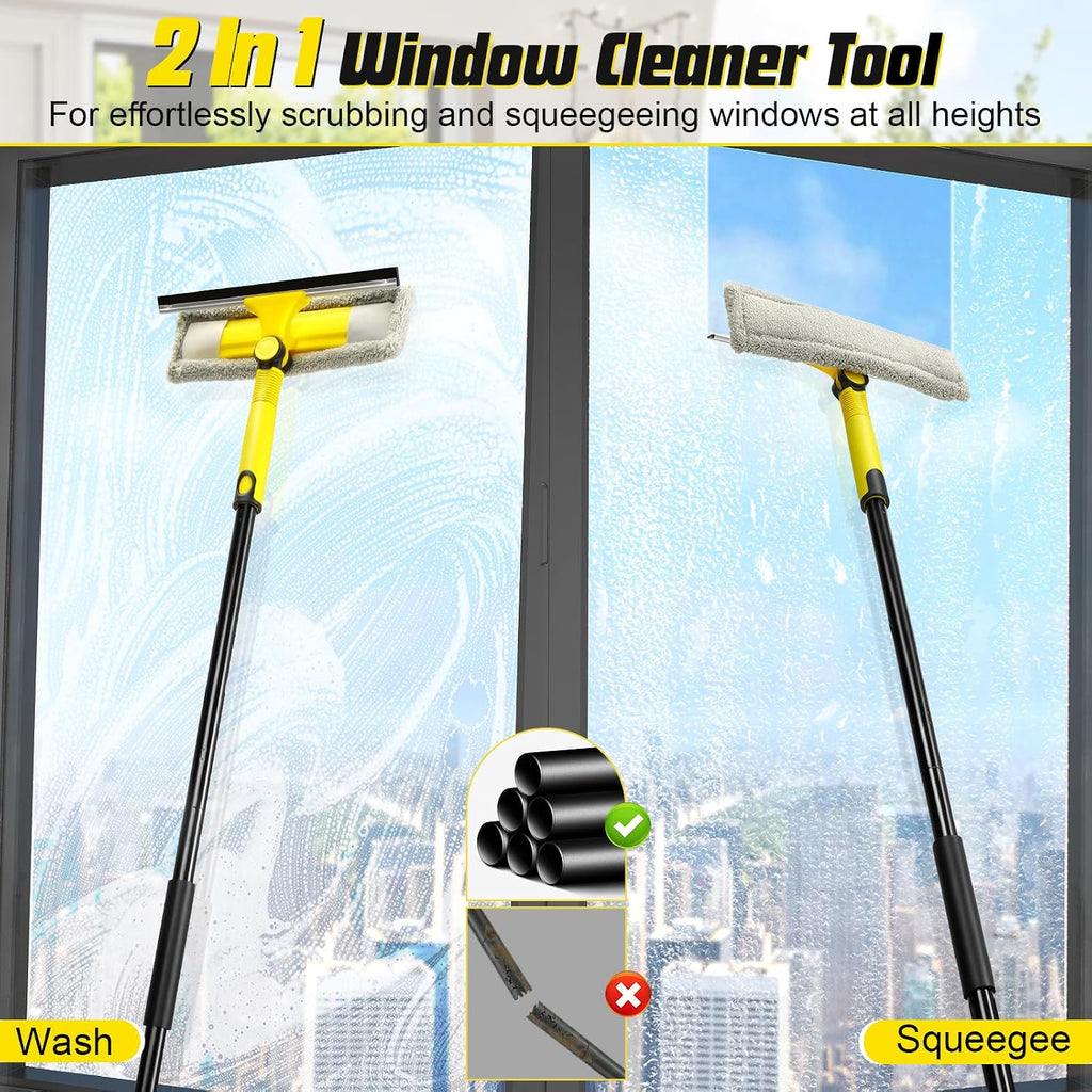 Professional Window Squeegee with 60" Extension Pole for Home
