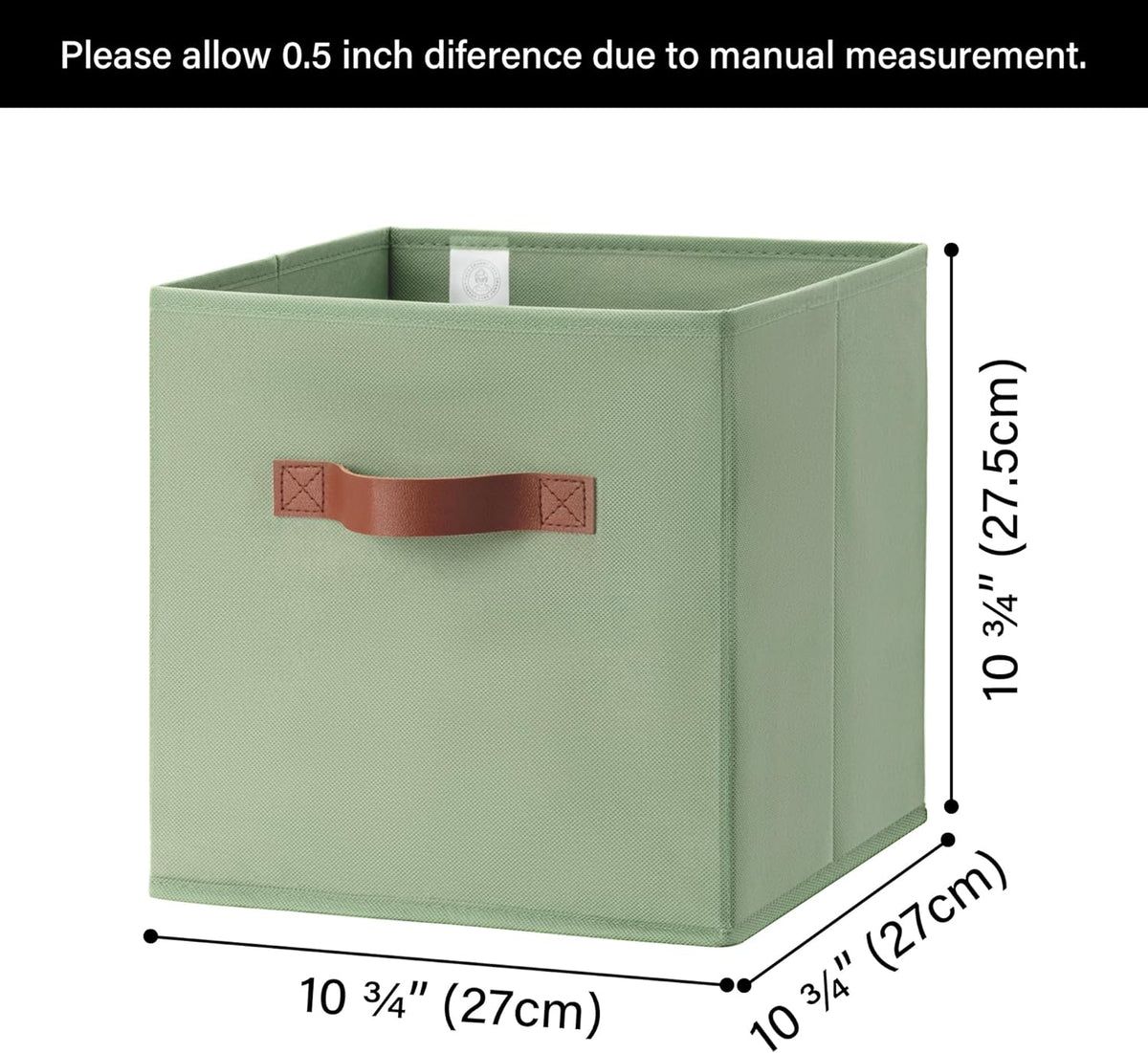 GRANNY SAYS 11 Inch Fabric Storage Cubes, 6-Pack, Sage Green