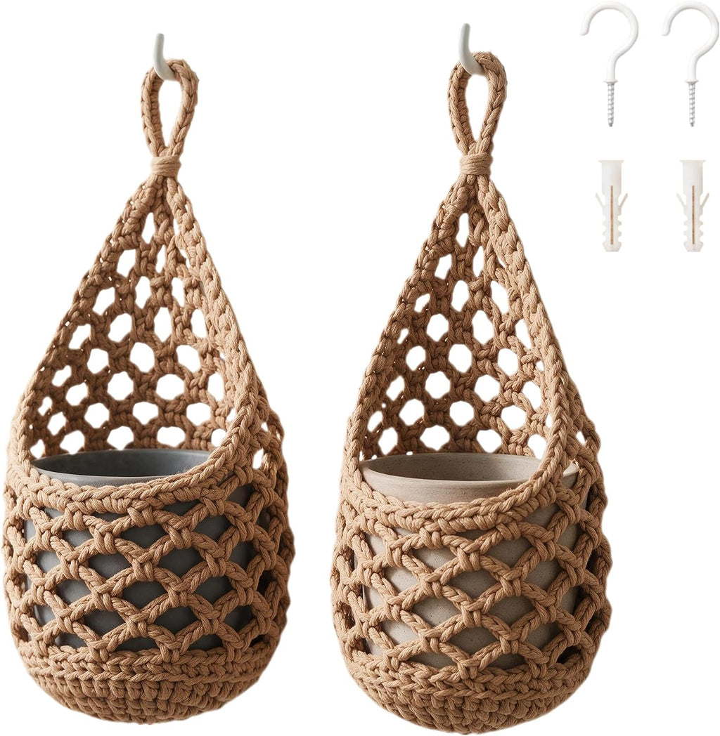 Short Macrame Plant Hangers, Wall Mount Plant Hanger Indoor