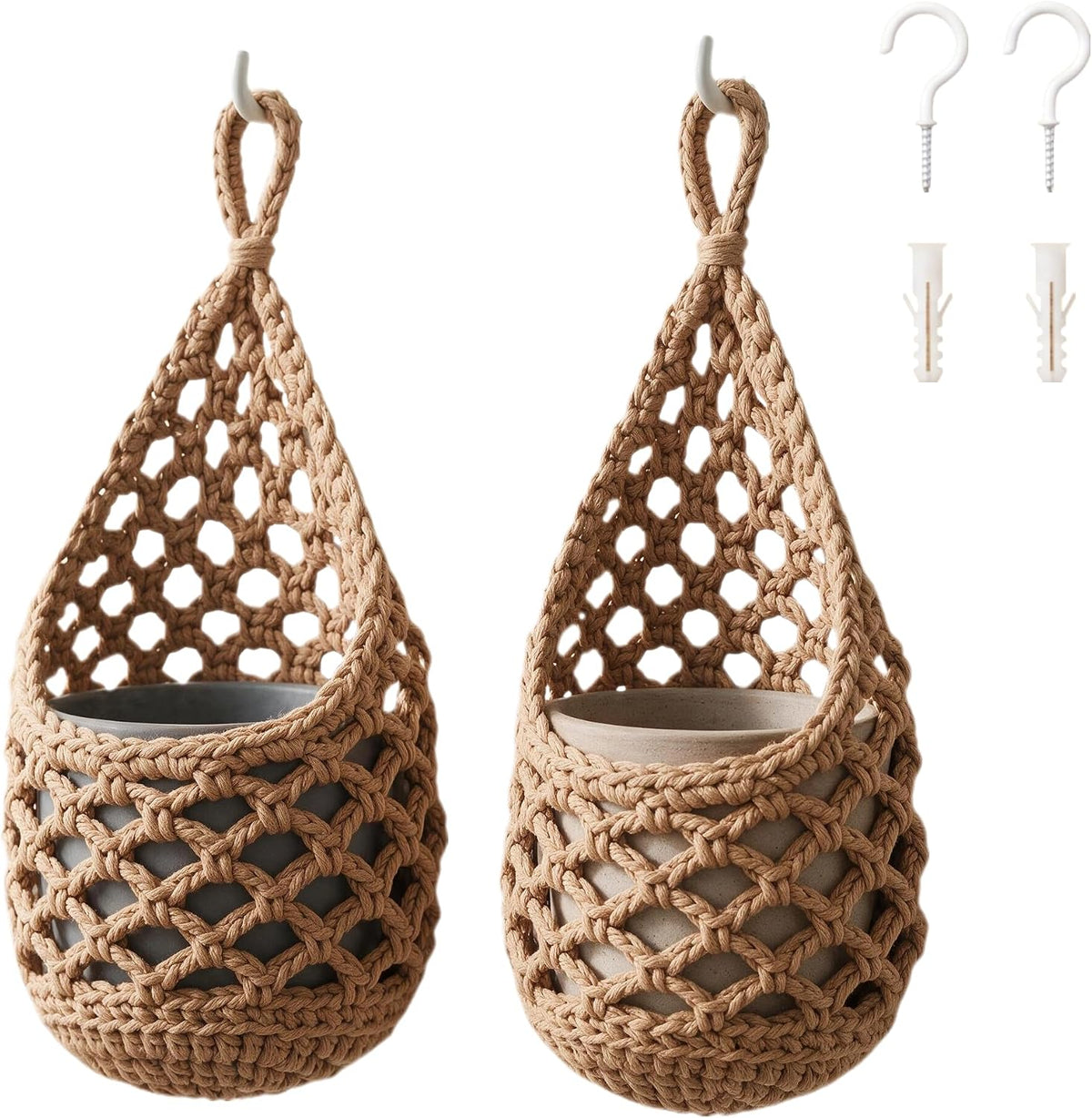 Short Macrame Plant Hangers, Wall Mount Plant Hanger Indoor