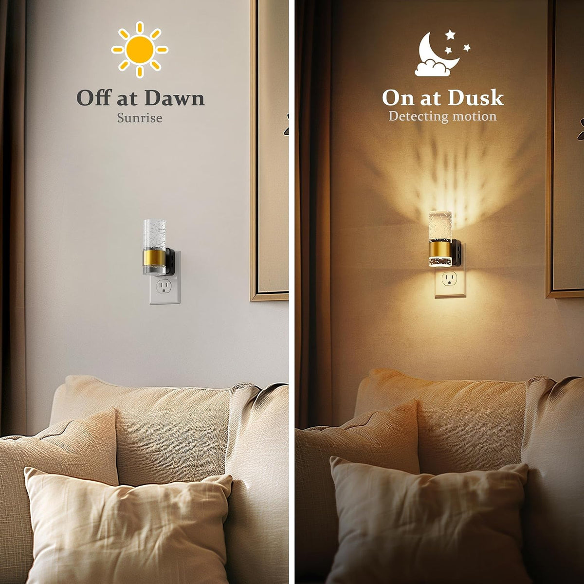 JandCase Night Lights Plug into Wall, 1 Pack Color Changing Night Light